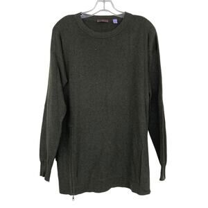 Cullen Green Cotton Modal Sweater Zipper Detail Sz M